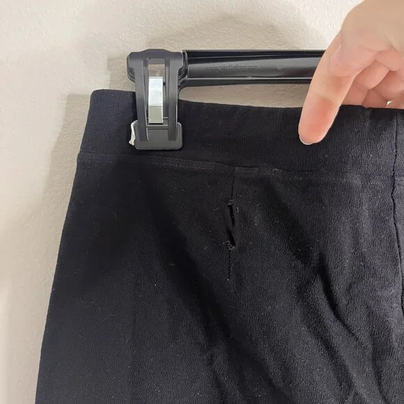 Eileen Fisher Size Small Petite Black Stretch Ankle Pull On Pants - Picture 3 of 6